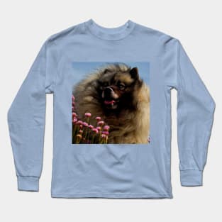 Keeshond and Sea Thrift Long Sleeve T-Shirt